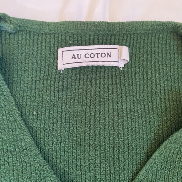 Forest Green V Neck Rib Knit Sweater Cozycore Longer Length Medium Jewel Tone - Picture 4 of 16